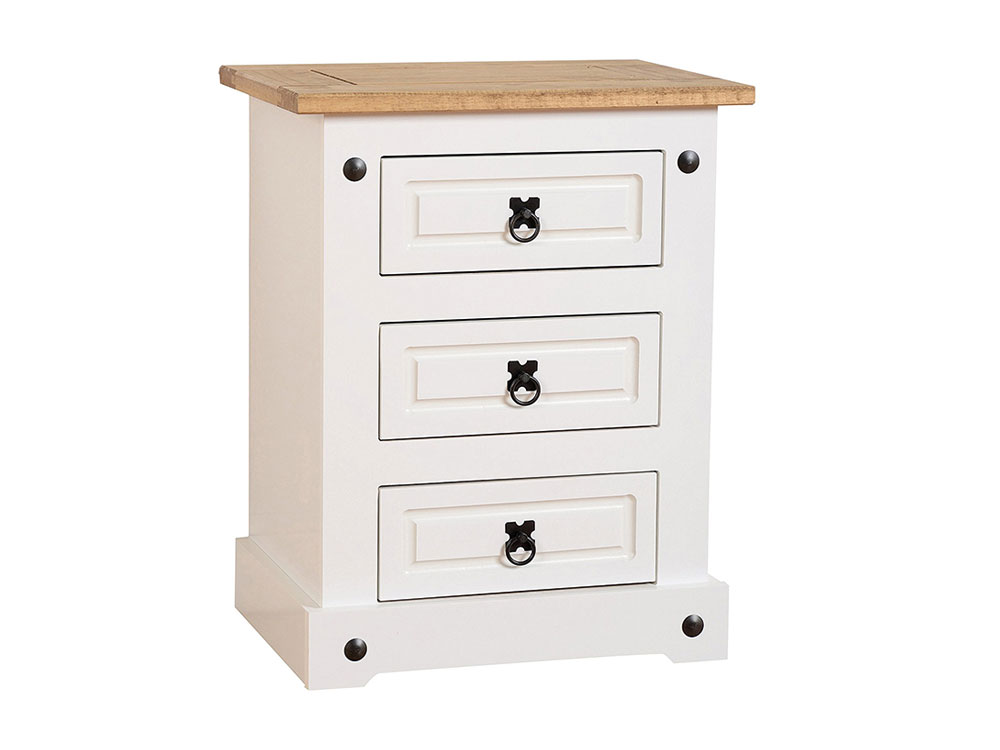 Painted Corona 3 Drawer Bedside MPD Furniture Wholesale Northern Ireland