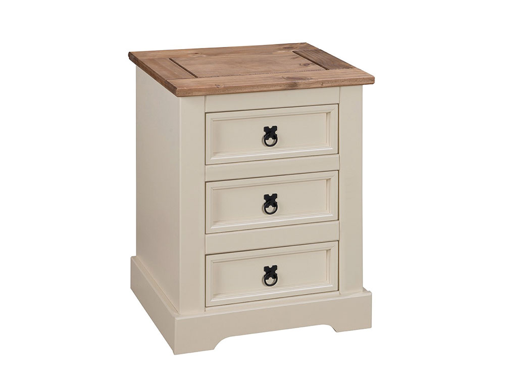 Painted Corona 3 Drawer Bedside MPD Furniture Wholesale Northern Ireland