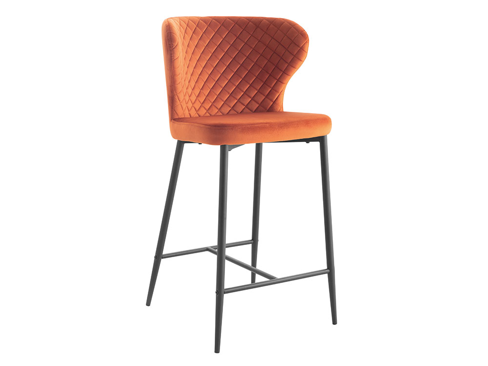 Cosmo Bar Stool (Orange Velvet) MPD Furniture Wholesale Northern Ireland