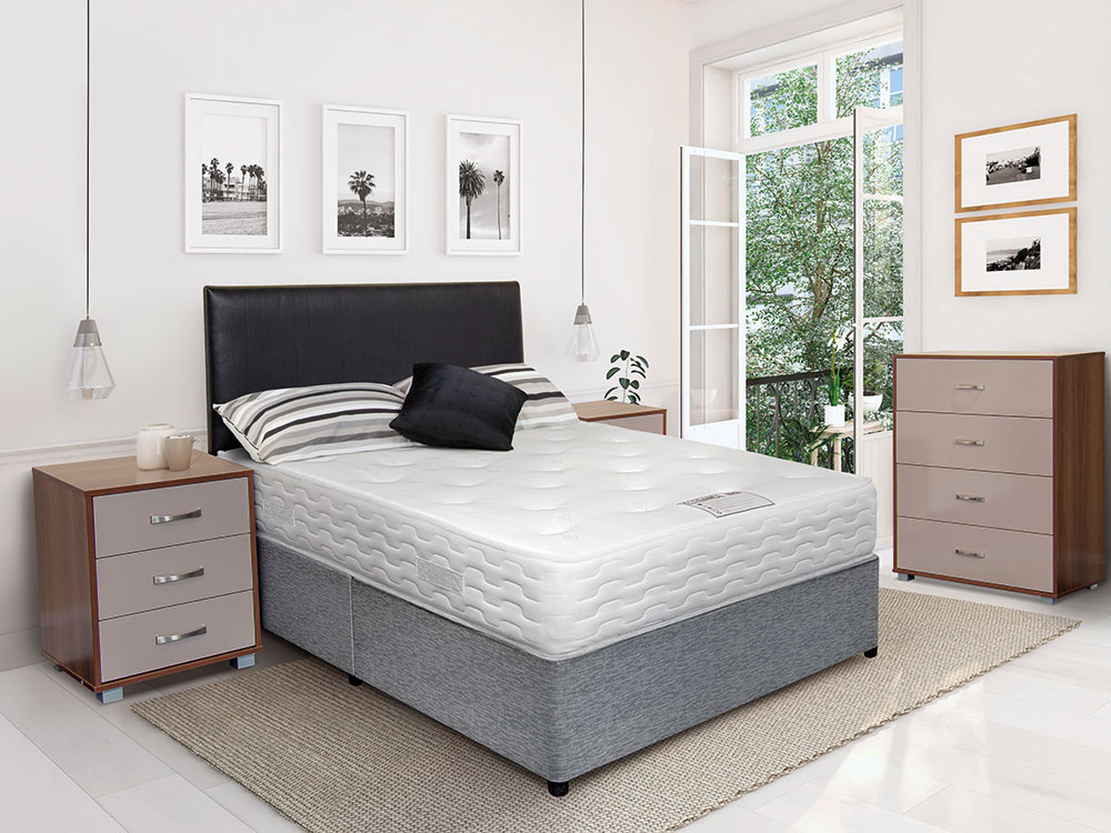 10" Cool Touch Mattress, Divan Base & Palma Headboard MPD Furniture