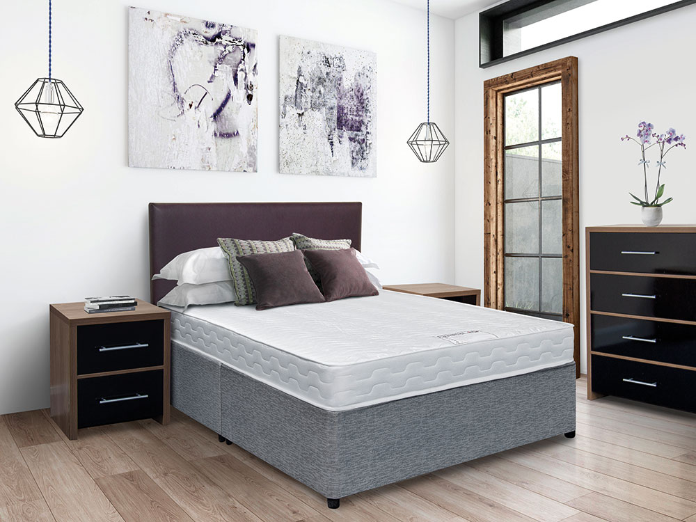 Essential Mattress, Divan Base & Palma Headboard MPD Furniture