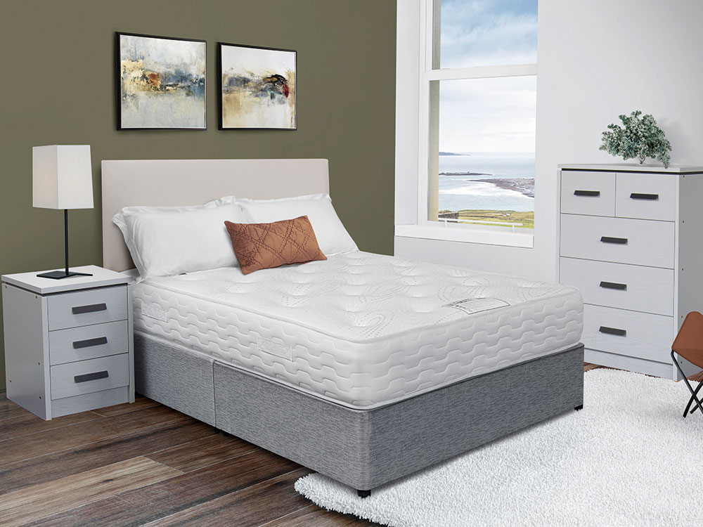 1000 Pocket Mattress, Divan Base & Palma Headboard MPD Furniture